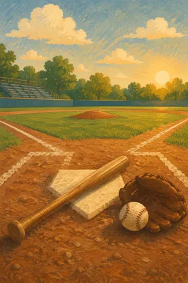Golden Hour Baseball Diamond Still Life