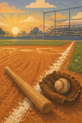Golden Hour Baseball Field Still Life