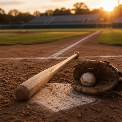Golden Hour Baseball Field Still Life