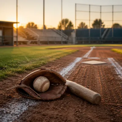 Golden Hour Baseball Field Still Life