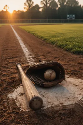 Golden Hour Baseball Field Still Life