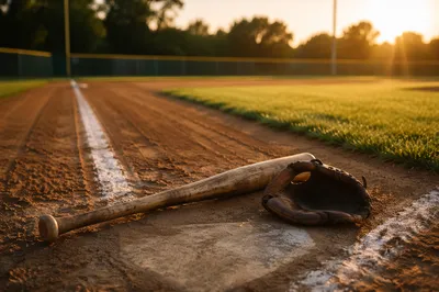 Golden Hour Baseball Field Still Life