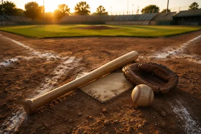 Golden Hour Baseball Field Still Life