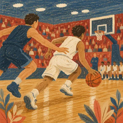 Indoor Basketball Drive on Hardwood Court