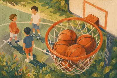 Quiet Summer Basketball Hoop with Game Balls