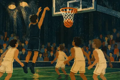Indoor Basketball Hoop Game Action