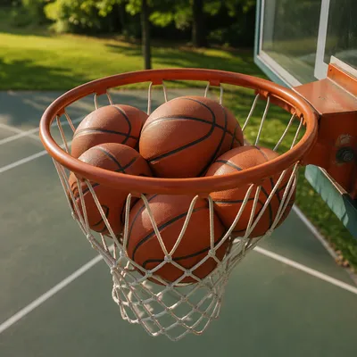 Quiet Summer Basketball Hoop With Balls