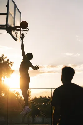 Golden Hour Outdoor Basketball Layup
