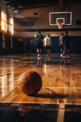Quiet Basketball Court After Evening Game