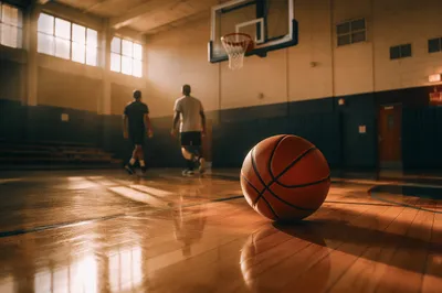 Basketball Fellowship in Golden Gym Light