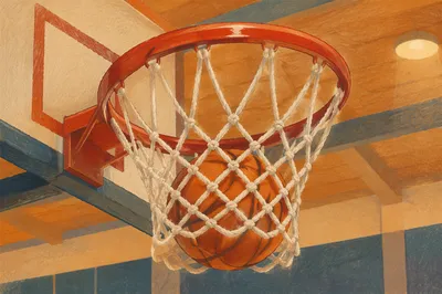 Indoor Basketball Hoop in Quiet Gym