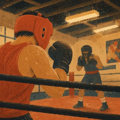 Gritty Boxing Gym Sparring Training Scene