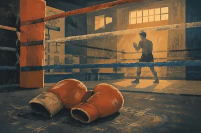 Quiet Boxing Gym Before Sunrise