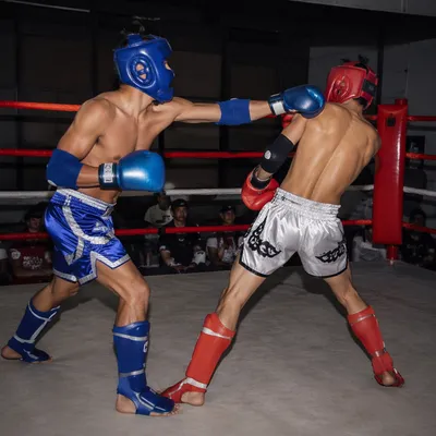 Gritty Amateur Boxing Sparring in Gym Ring