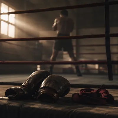 Dawn Boxing Training with Worn Gloves