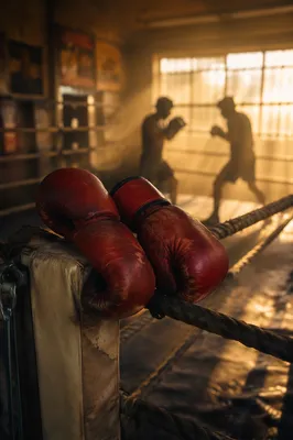 Red Boxing Gloves in Dawn Gym