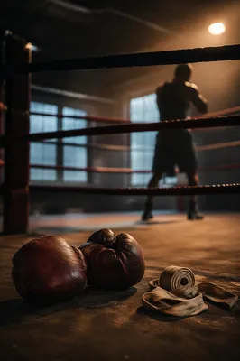 Worn Boxing Gloves Before Dawn Training