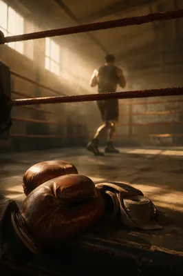 Dawn Boxing Training With Worn Gloves