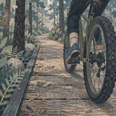 Cyclist on Forest Park Bike Path