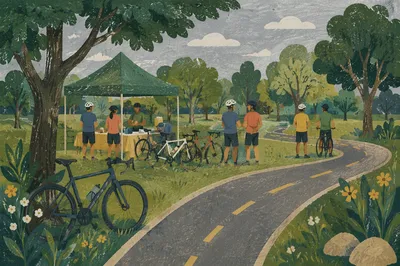 Community Cycling Rest Stop in Park