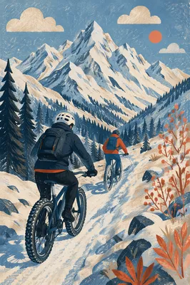 Winter Mountain Cycling Adventure Trail