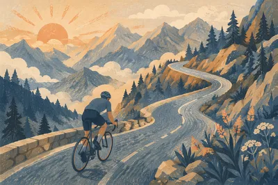 Sunrise Mountain Road Cyclist Climb