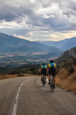 Road Cyclists on Mountain Valley Route