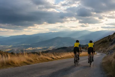 Road Cyclists on Mountain Valley Route