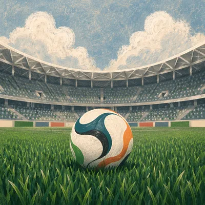 Soccer Ball on Green Stadium Grass
