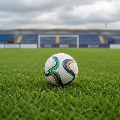 Soccer Ball on Fresh Green Field
