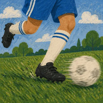 Soccer Sprint on Green Grass Field