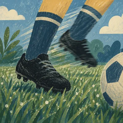 Soccer Cleats Sprinting Through Morning Grass