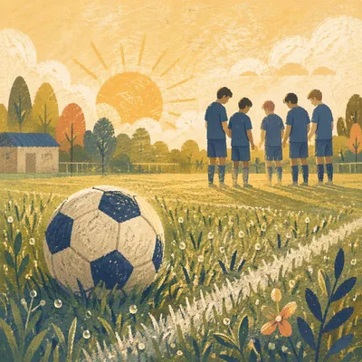 Soccer Ball at Sunrise Prayer Field