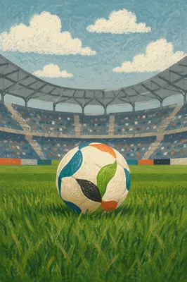 Soccer Ball on Green Stadium Grass