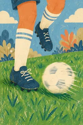 Soccer Dribble on Bright Green Field
