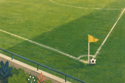 Soccer Field Corner With Ball