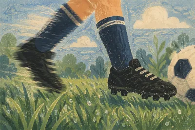 Morning Soccer Cleats on Green Field