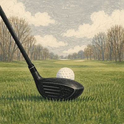 Golf Driver Ready for Swing on Fairway