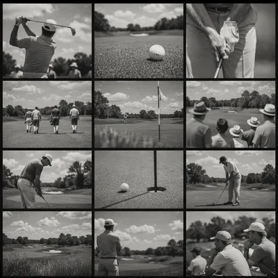 Black and White Golf Contact Sheet