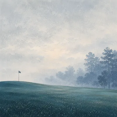 Misty Dawn Golf Fairway Landscape