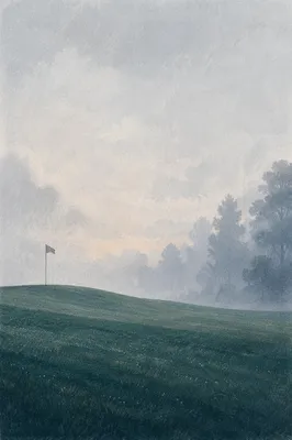 Misty Dawn Golf Fairway Landscape