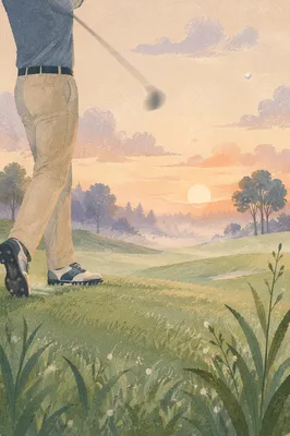 Morning Mist Golf Fairway Swing
