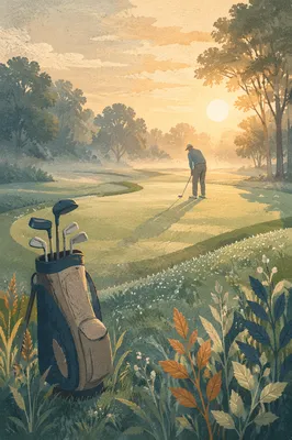Misty Dawn Golf Fairway Serenity