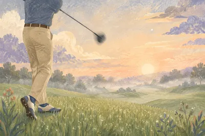 Misty Morning Golf Fairway Swing