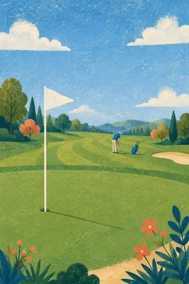 Sunny Golf Course Fairway and Green