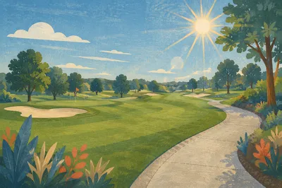 Sunny Golf Course Fairway Landscape