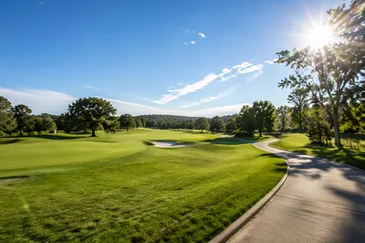 Sunny Golf Course Fairway Landscape View