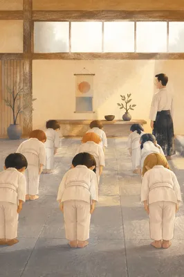Kids Martial Arts Bowing in Discipline