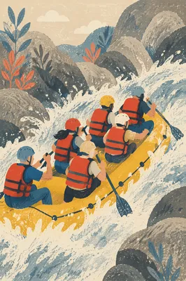 White Water Rafting Through Rocky Rapids