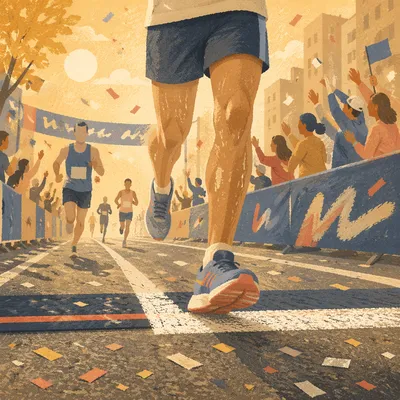 Golden Hour Marathon Finish Victory